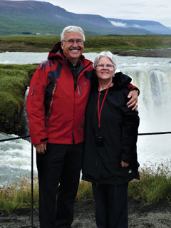 Paul and Donna on a Viking cruise around Iceland in August 2021 